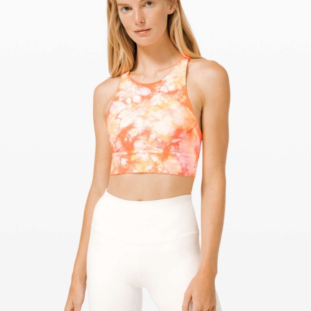 Lululemon Energy Bra High Neck Long Line Shibori *Medium Support B-D Size 10